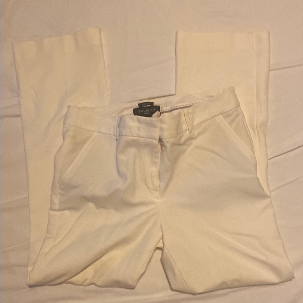 Talbots Crisp Ivory Trousers